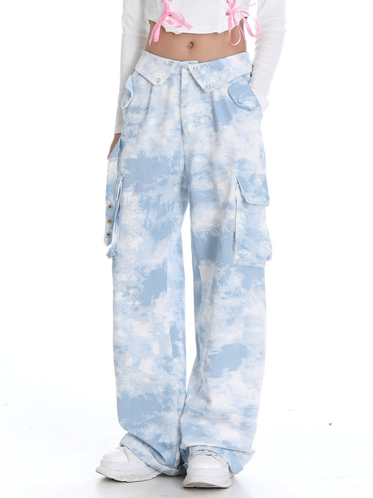 Women Tie-Dye Cargo Pants