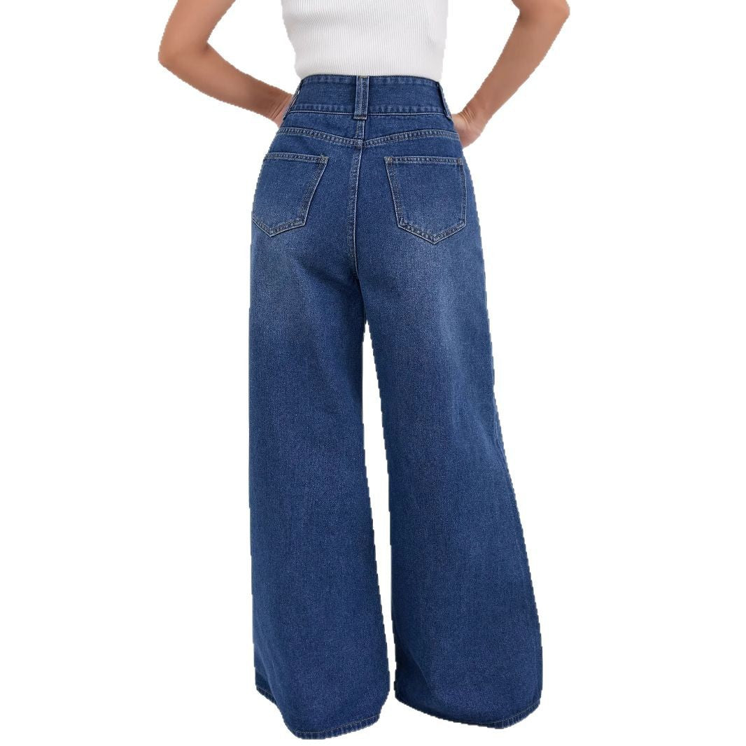 Women's High Waist Wide Leg Denim Jeans