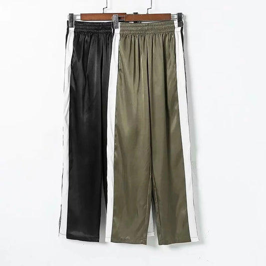 Women's Elastic waist Straight leg Casual pants