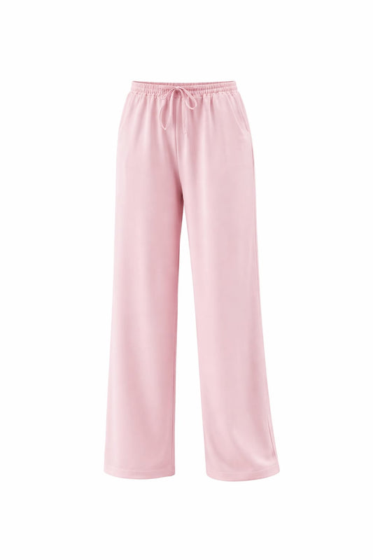 Women's Drawstring wide leg Casual pants