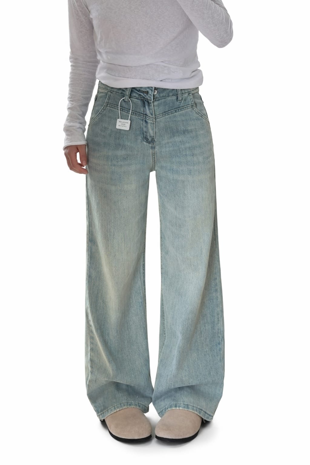 Women High Waist Wide-Leg Denim Jeans