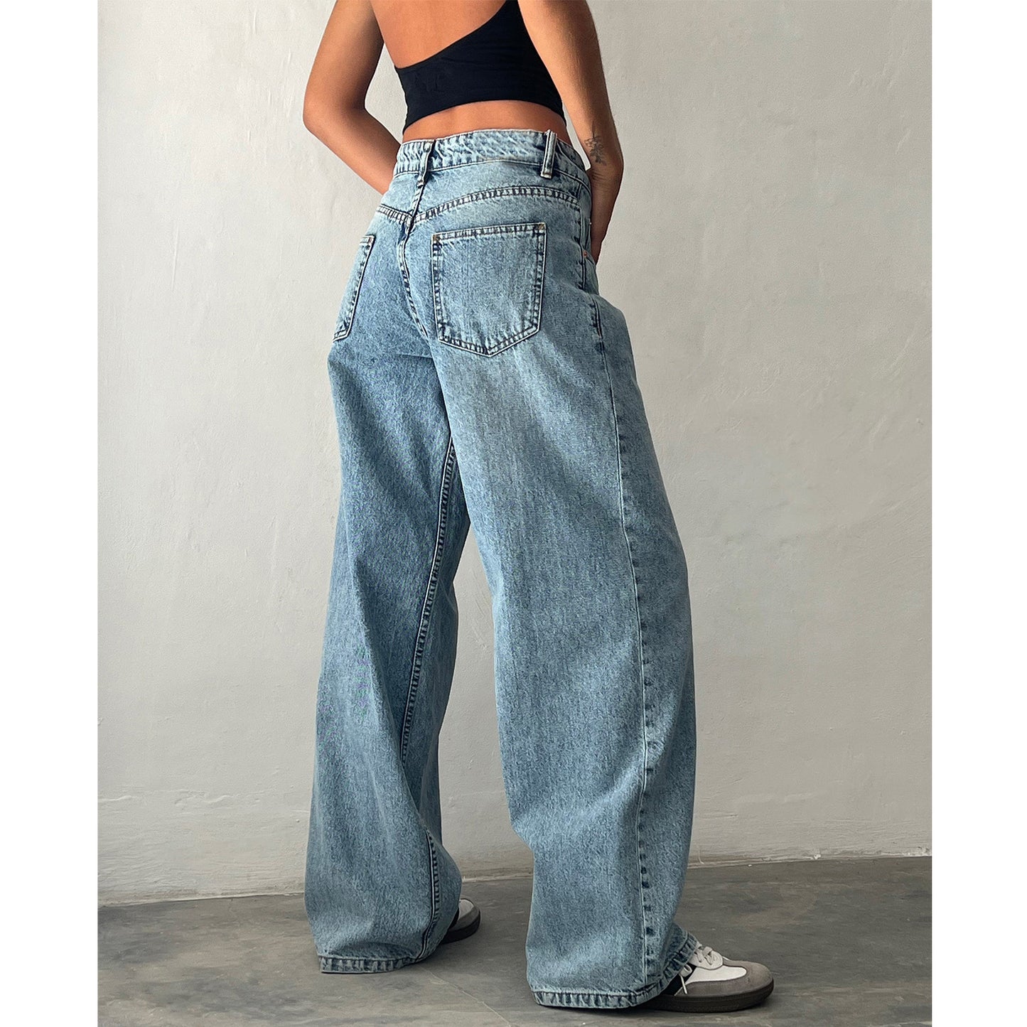 Women High Waist Wide Leg Denim Jeans