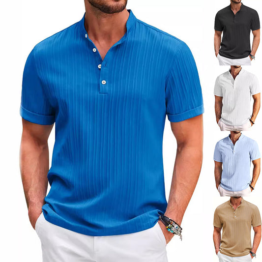 Men's Slim Fit Button Henley T-Shirt