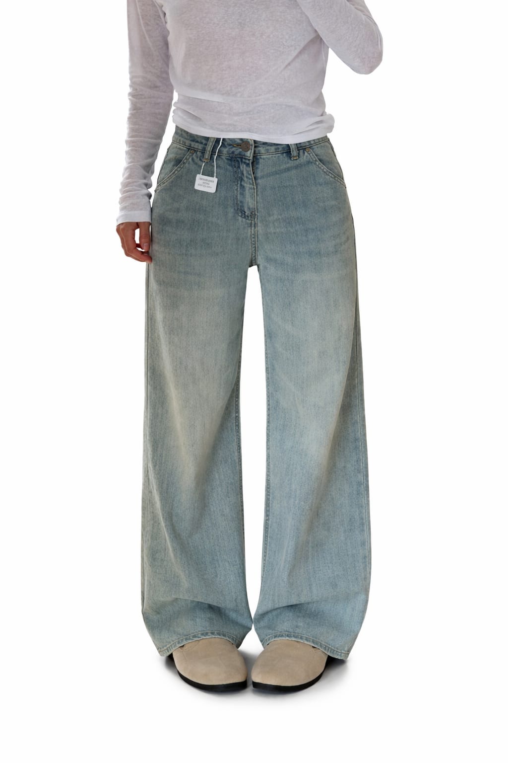 Women High Waist Wide-Leg Denim Jeans