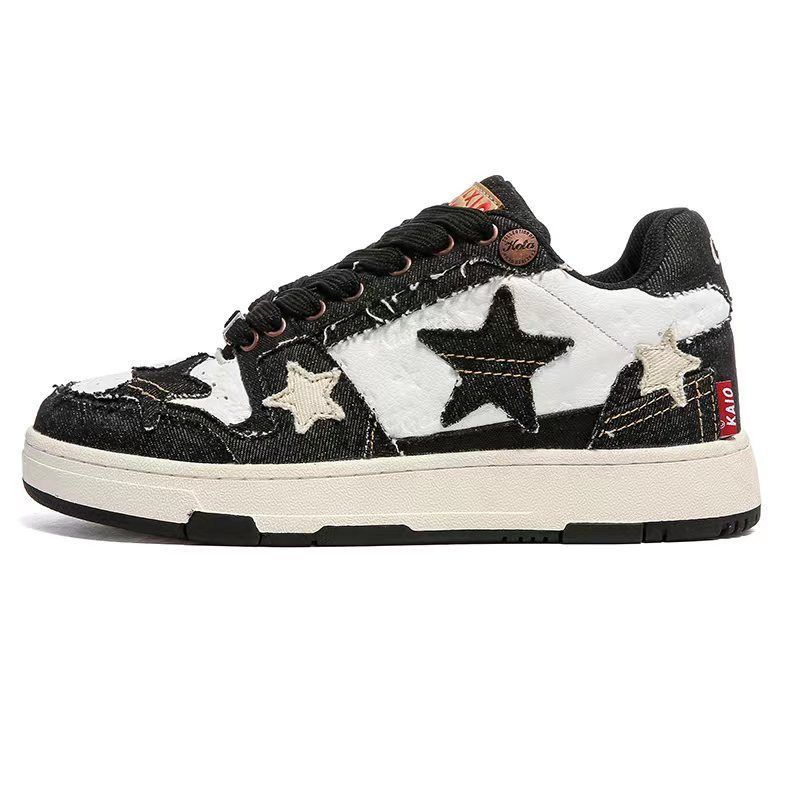 Luxury Star Street Sneakers - Premium Cowhide Leather Casual Skate Shoes