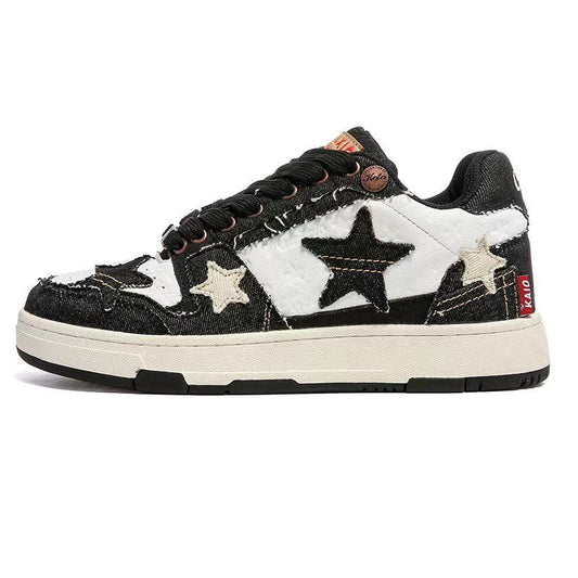 Luxury Star Street Sneakers - Premium Cowhide Leather Casual Skate Shoes