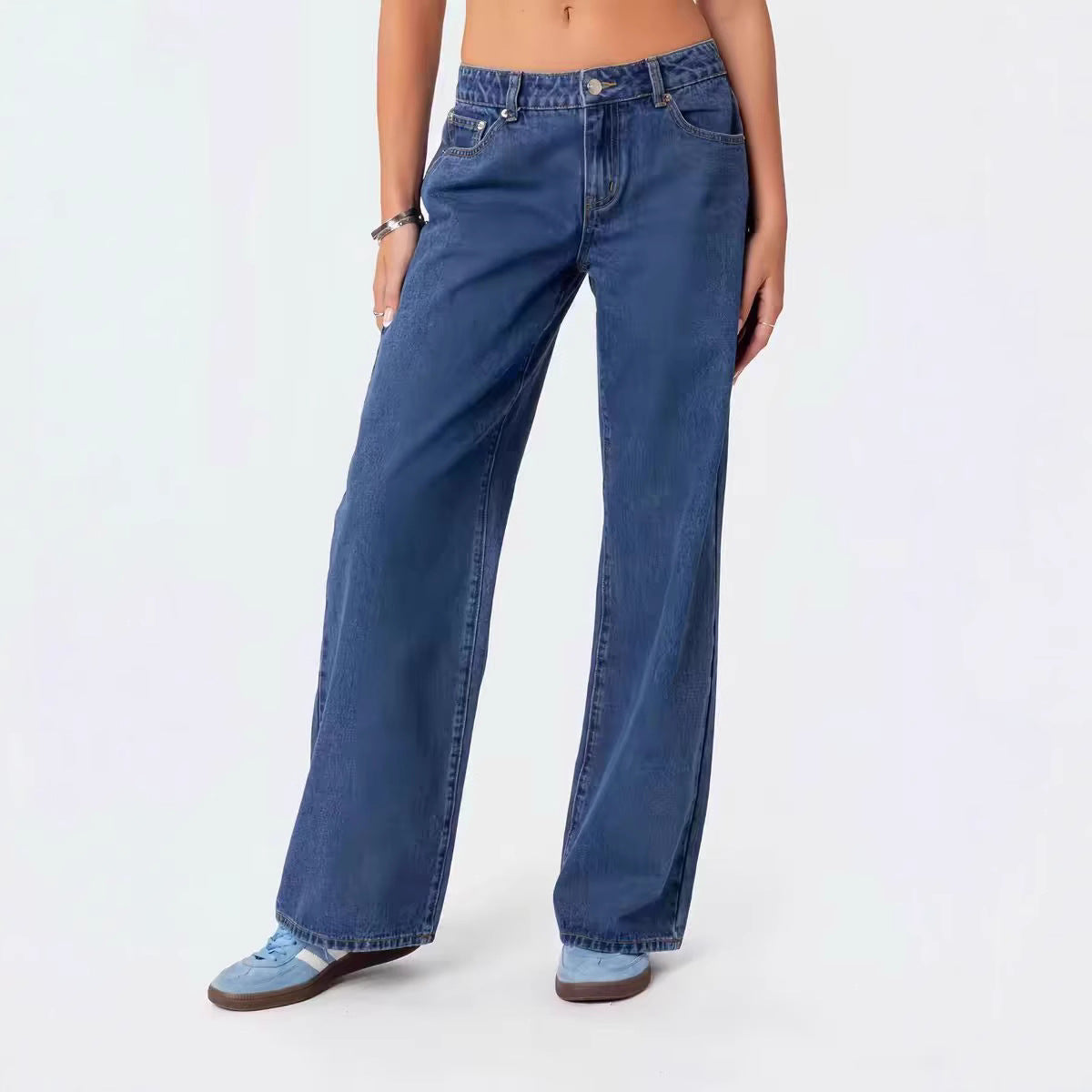 Women's High Waist Wide Leg  Denim Jeans
